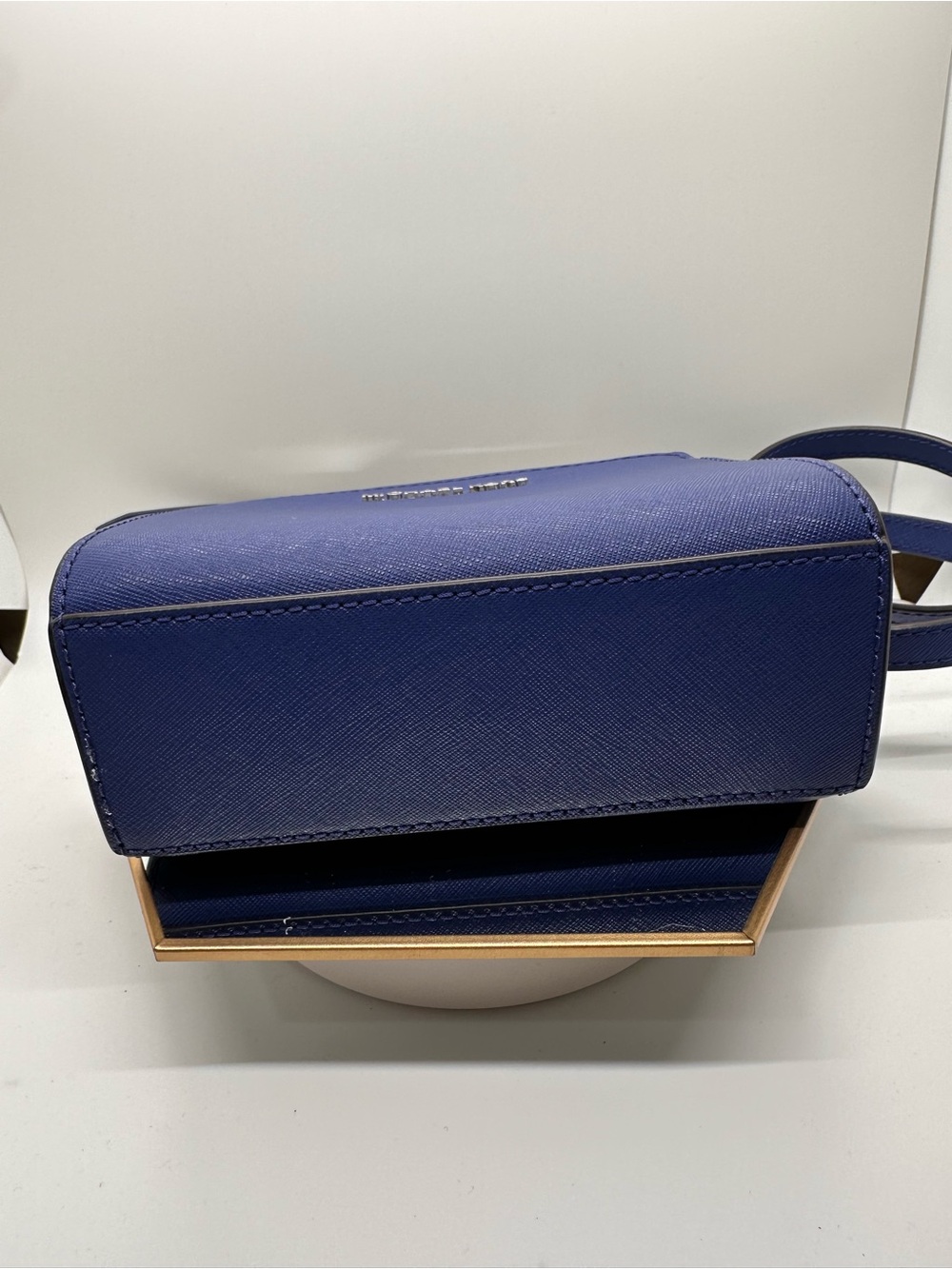 MICHAEL KORS Mini Selma Navy Saffiano Leather Crossbody Bag - Picture 4 of 10
